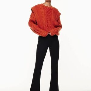 Aritzia Cable-knit shoulder pad sweater